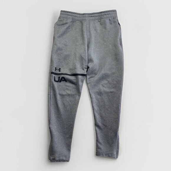 Under Armour Sweatpants Mens L Grey Hockey Coldgear Fitted Fleece Drawstring - Picture 1 of 9